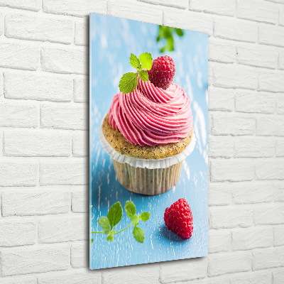 Tablou acrilic cupcake zmeură