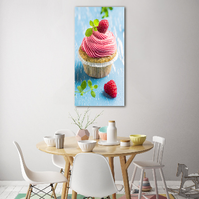 Tablou acrilic cupcake zmeură