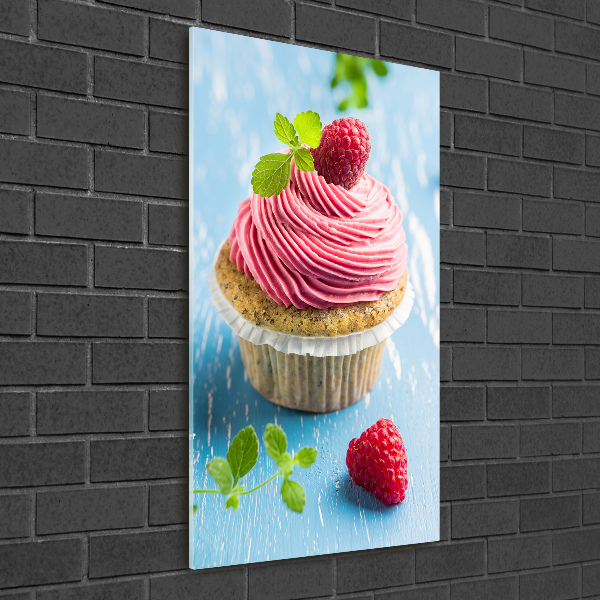 Tablou acrilic cupcake zmeură