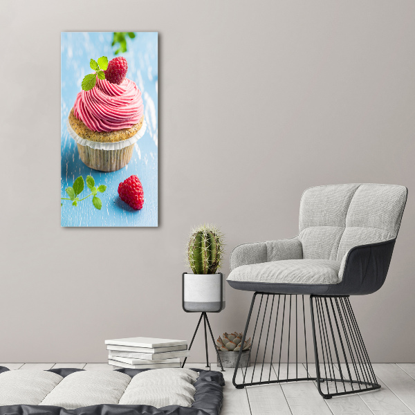 Tablou acrilic cupcake zmeură