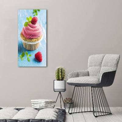 Tablou acrilic cupcake zmeură