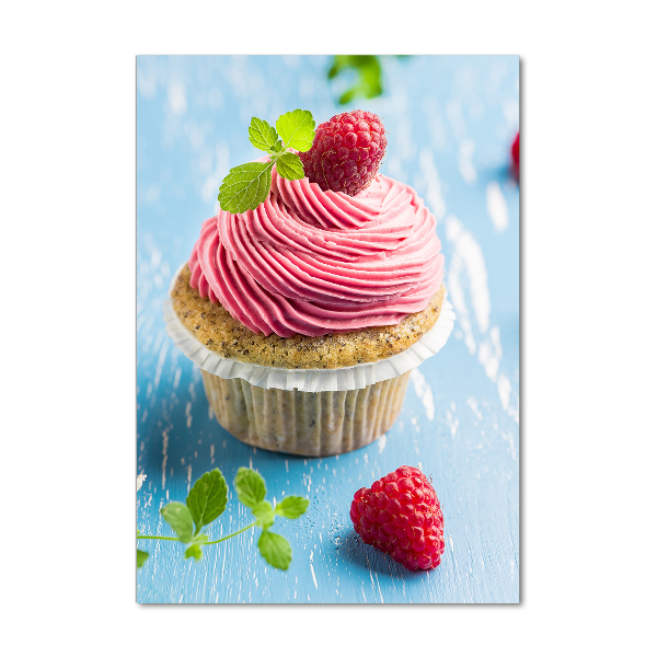 Tablou acrilic cupcake zmeură