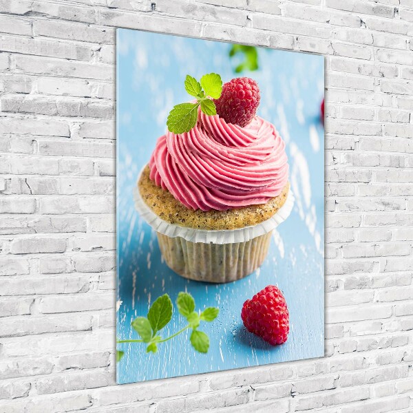 Tablou acrilic cupcake zmeură