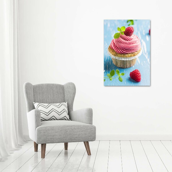 Tablou acrilic cupcake zmeură