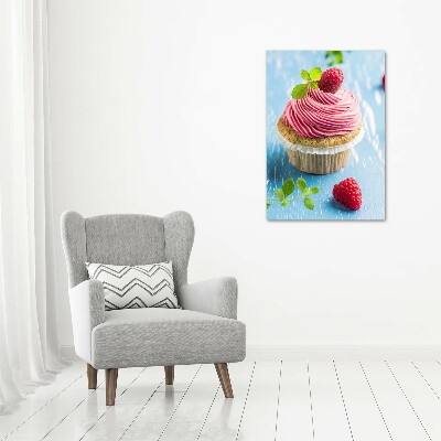 Tablou acrilic cupcake zmeură