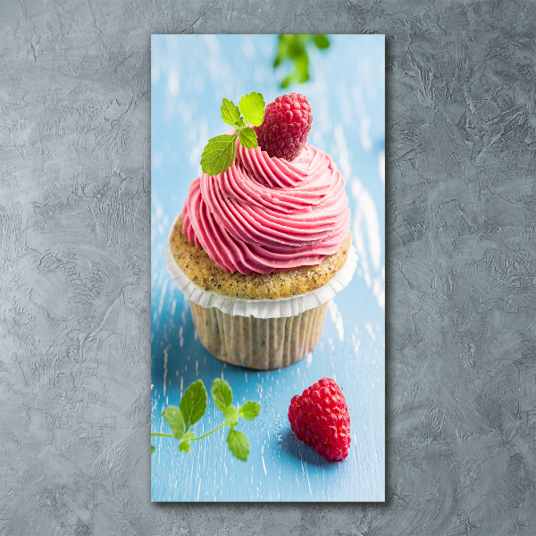 Tablou acrilic cupcake zmeură