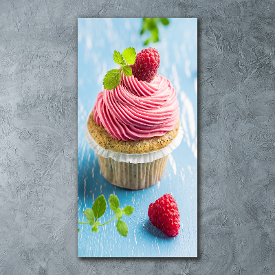 Tablou acrilic cupcake zmeură