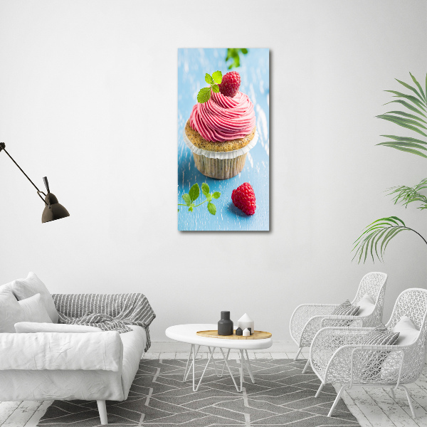 Tablou acrilic cupcake zmeură