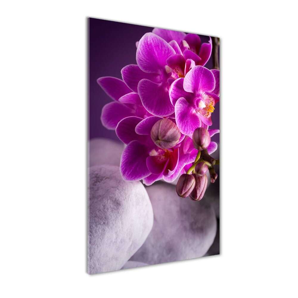 Tablou pe sticlă acrilică orhidee roz