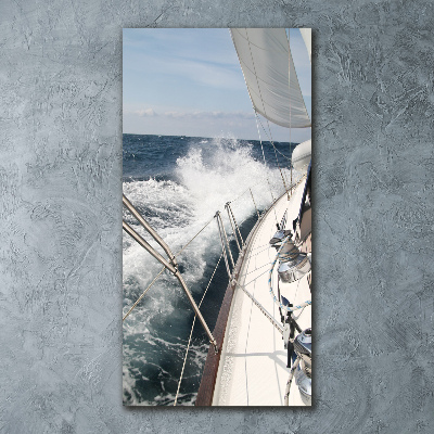 Tablou sticlă acrilică Yacht pe mare