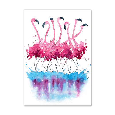 Tablou sticlă acrilică Flamingos