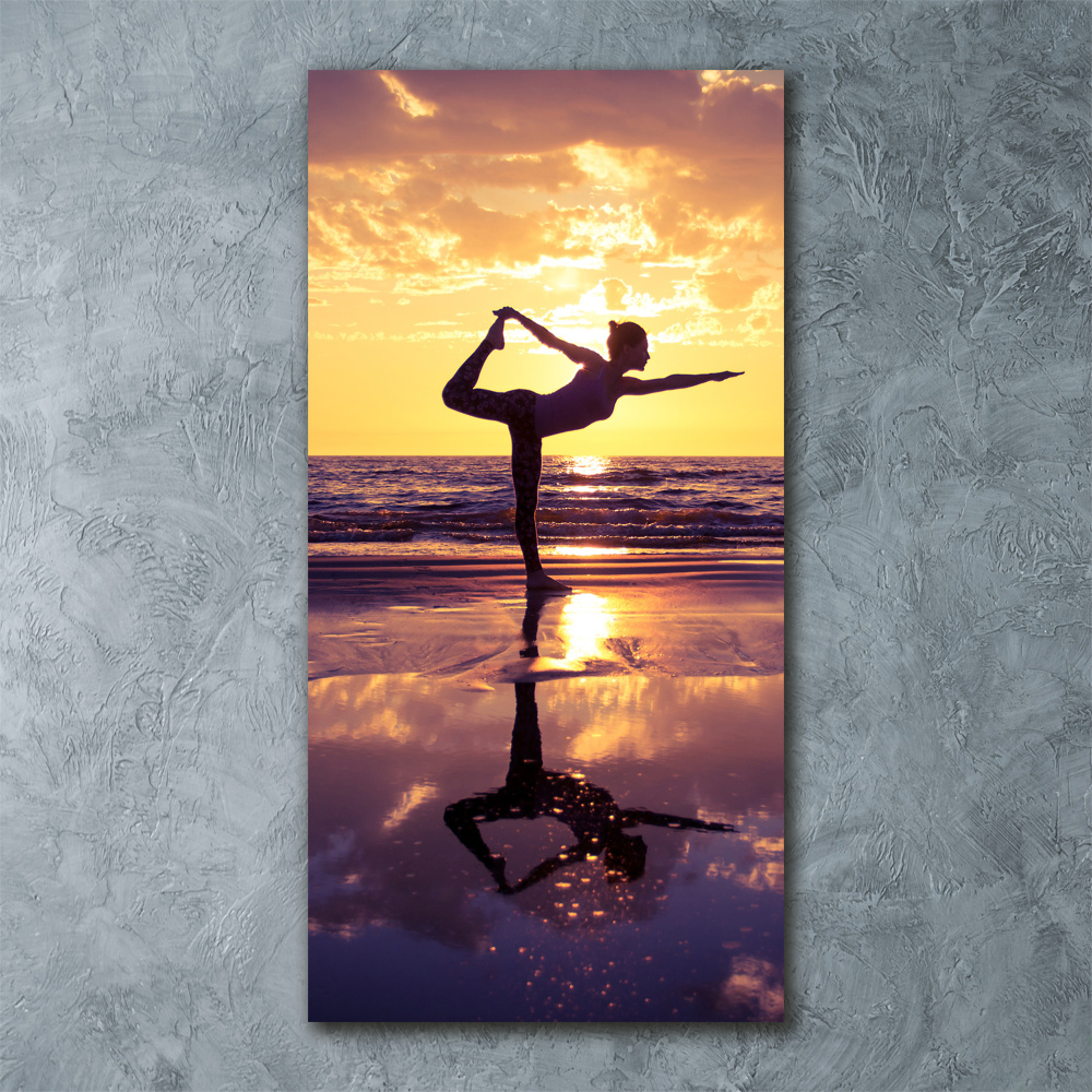 Tablou pe acril Yoga pe plajă