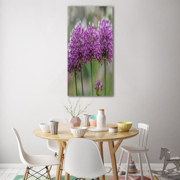 Tablou acrilic flori de usturoi