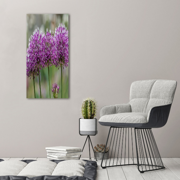 Tablou acrilic flori de usturoi