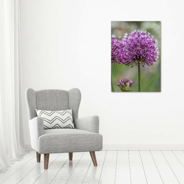 Tablou acrilic flori de usturoi