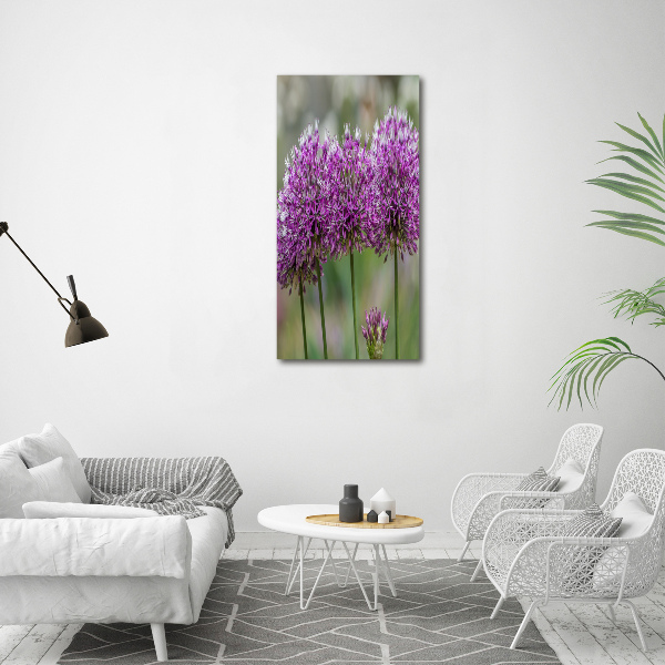 Tablou acrilic flori de usturoi