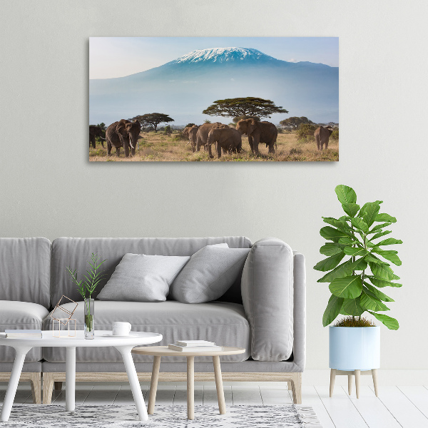 Tablou canvas elefanți Kilimanjaro