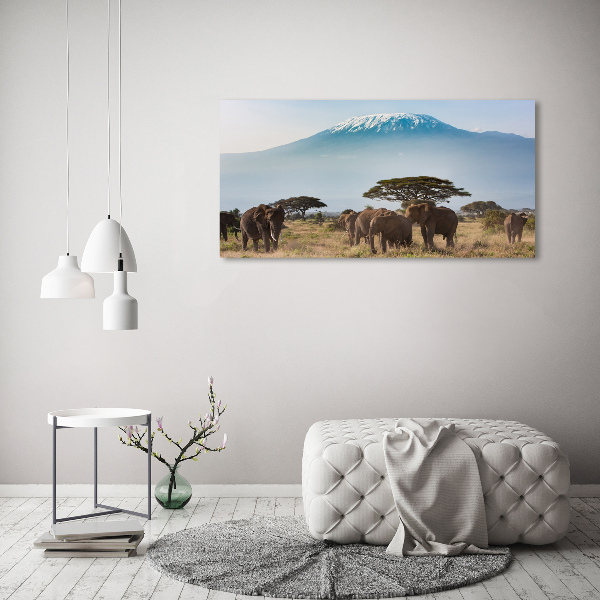 Tablou canvas elefanți Kilimanjaro