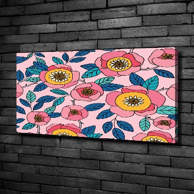 Tablou canvas flori roz