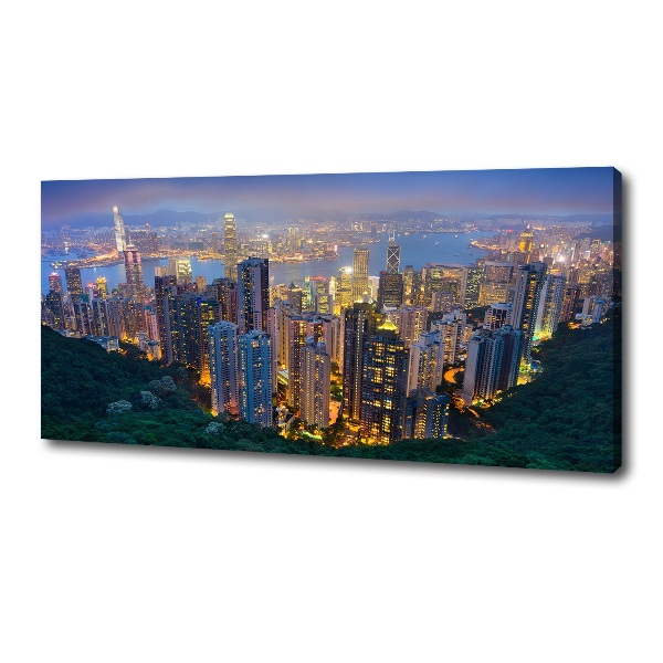 Tablou pe pânză canvas Hong Kong pe timp de noapte