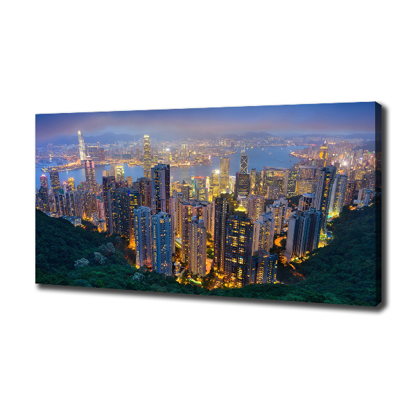 Tablou pe pânză canvas Hong Kong pe timp de noapte