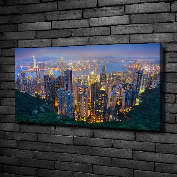 Tablou pe pânză canvas Hong Kong pe timp de noapte