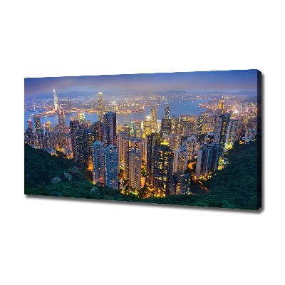 Tablou pe pânză canvas Hong Kong pe timp de noapte