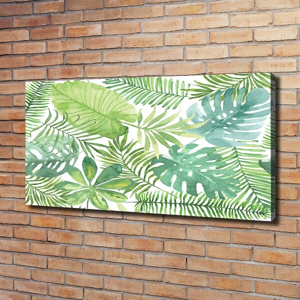 Pictură pe pânză frunze tropicale