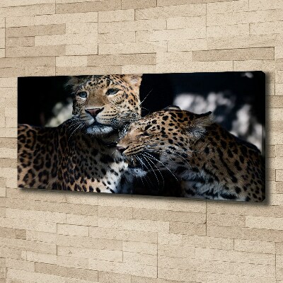 Imprimare tablou canvas doi leoparzi