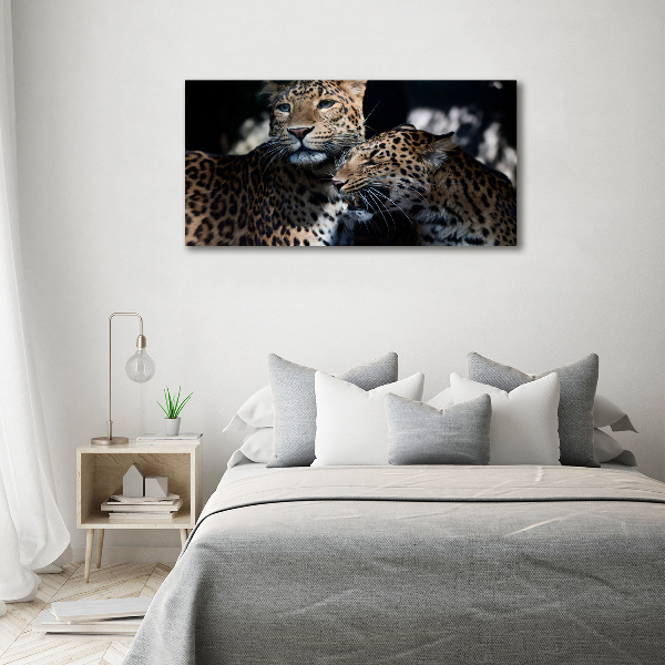 Imprimare tablou canvas doi leoparzi