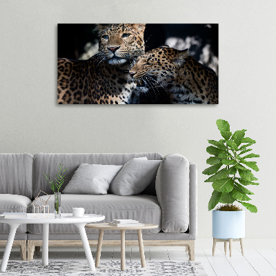 Imprimare tablou canvas doi leoparzi