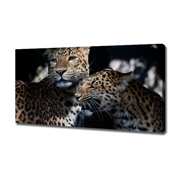 Imprimare tablou canvas doi leoparzi