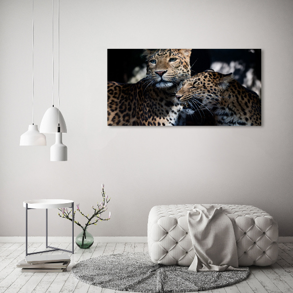 Imprimare tablou canvas doi leoparzi