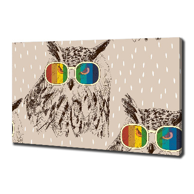 Tablouri tipărite pe pânză Owls ochelari