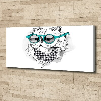Pictură pe pânză Cat cu ochelari