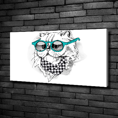 Pictură pe pânză Cat cu ochelari