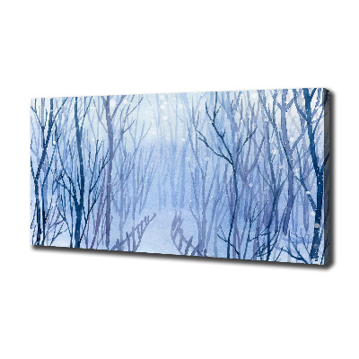 Tablou pe pânză pădure în timpul iernii