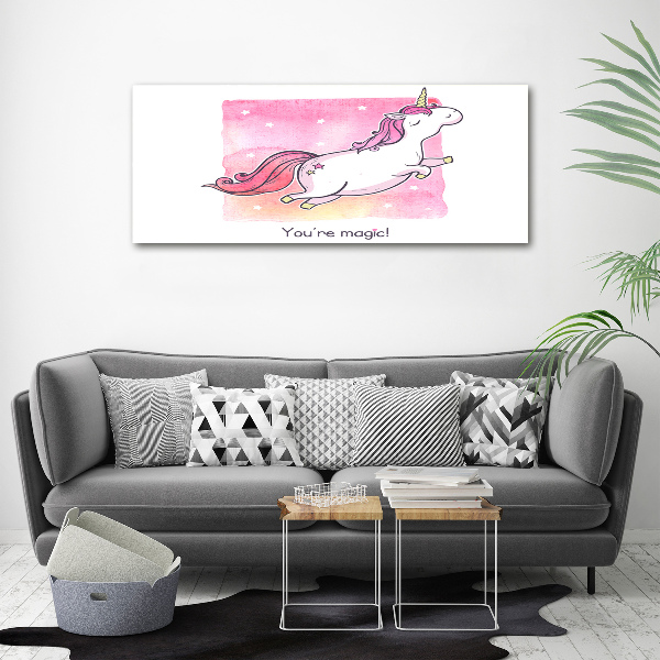 Tablou canvas unicorn roz
