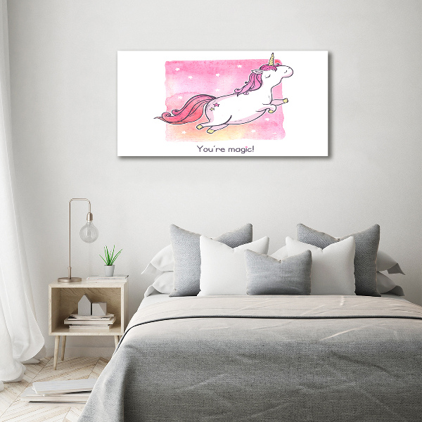 Tablou canvas unicorn roz