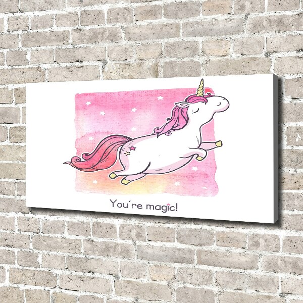 Tablou canvas unicorn roz