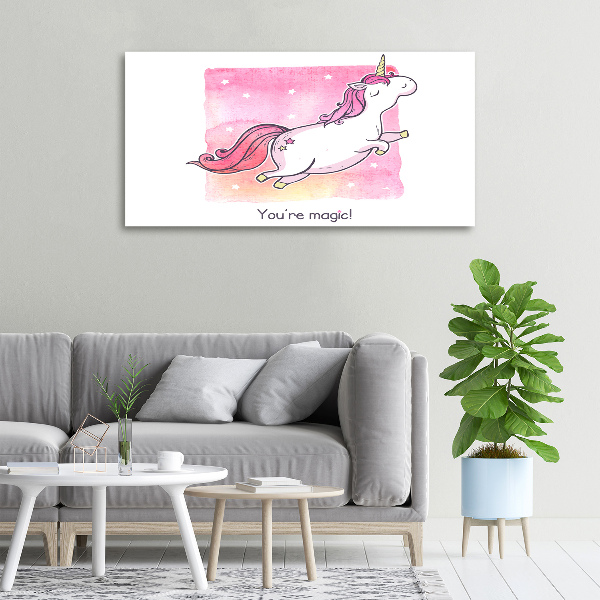 Tablou canvas unicorn roz