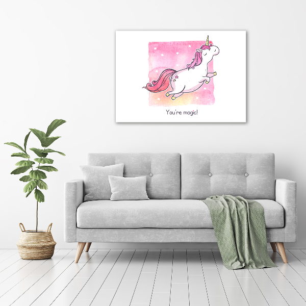 Tablou canvas unicorn roz