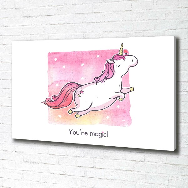 Tablou canvas unicorn roz