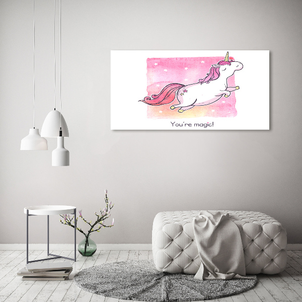 Tablou canvas unicorn roz