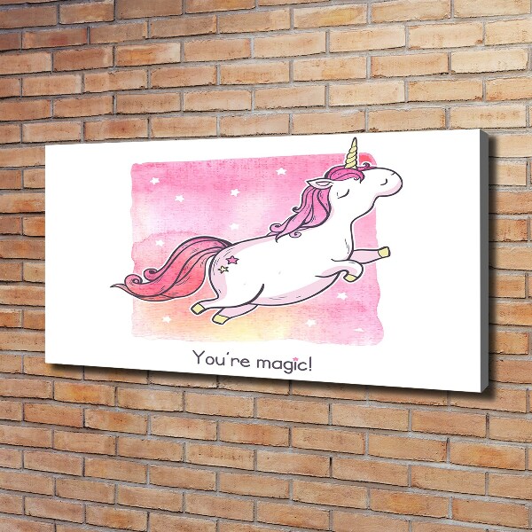 Tablou canvas unicorn roz