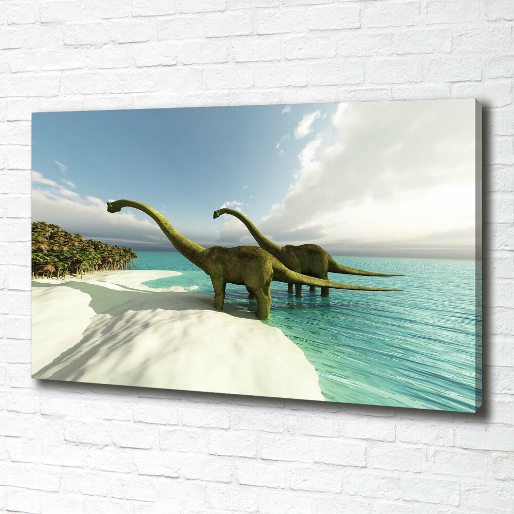 Tablou canvas Dinozauri pe plajă