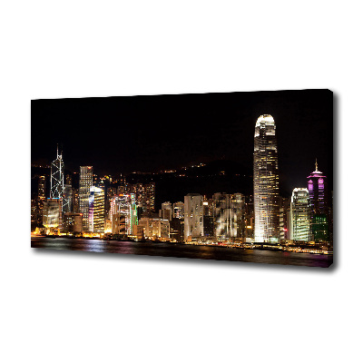 Tablou canvas Hong Kong pe timp de noapte