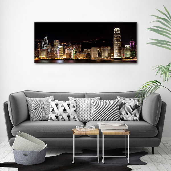 Tablou canvas Hong Kong pe timp de noapte