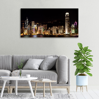 Tablou canvas Hong Kong pe timp de noapte