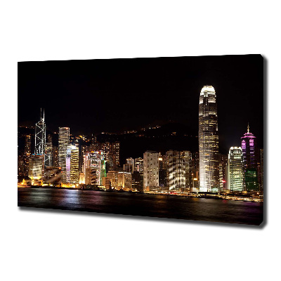 Tablou canvas Hong Kong pe timp de noapte